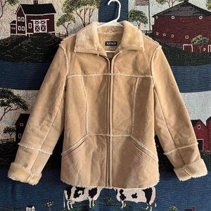 Vintage xoxo leather and fur pennylane coat